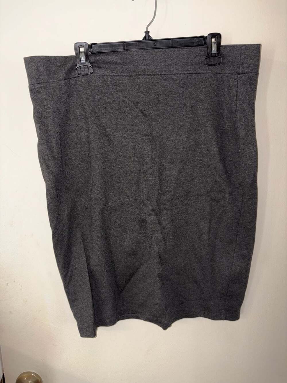 Urban Coco Women's Elastic Waist Stretch Bodycon Midi Pencil Skirt Gray 2XL